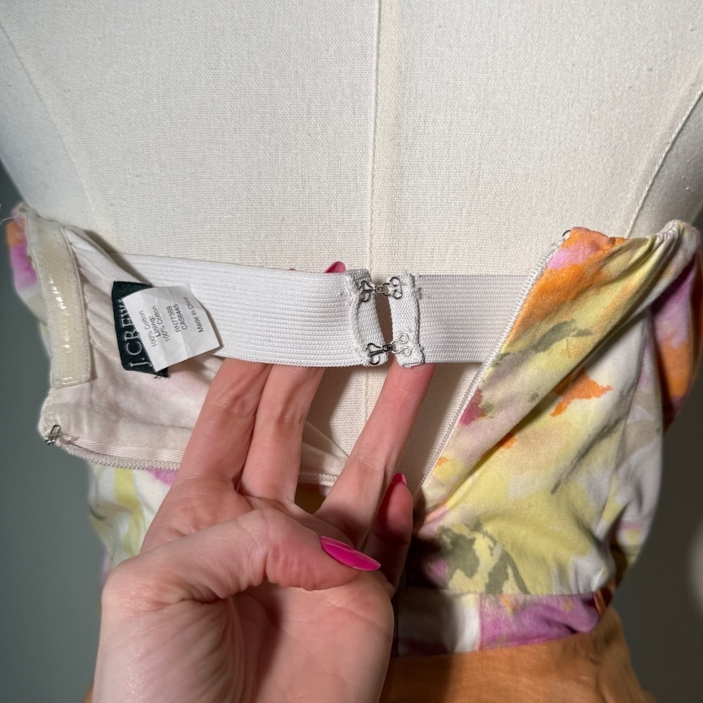 J. Crew Vibrant Multicolor Floral Strapless Cotton Mini Dress - Picture 5 of 11